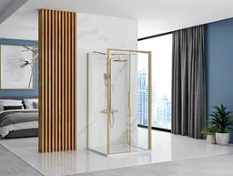 Душова кабіна Rea Rapid Slide 120x90 brushed gold пристінна REA-KPL-04714, Золотий, Універсальна, прозорий, золотий - мініатюра 2