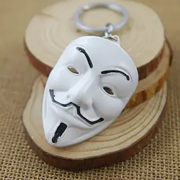 Брелок Маска Гая Фокса Значить Вендетта V for Vendetta.126 Білий