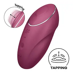 Вібростимулятор-пульсатор Satisfyer Tap & Climax 1 Red, ефект постукування пальцем Satisfyer SX0566 99301 - мініатюра 1