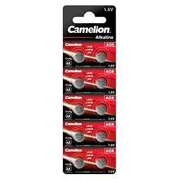Батарейка Camelion AG9 / LR45 / LR936 / 394 Alkaline x 10 (AG9-BP10) - мініатюра 1