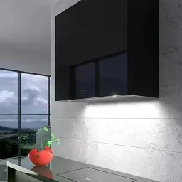 Скло Falmec 90 см для витяжок LAGUNA 90 H87 P.E.CAP. колір "GLASS RAL 9005 Чорний" - мініатюра 2