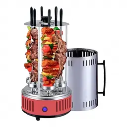 Електрошашличниця Domotec BBQ, на 6 шампурів, потужність 1000 Вт, з обертанням шампурів, з кожухом - мініатюра 2