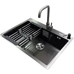 Комплект мийка + змішувач Romzha Arta U-650S Max BL (B)