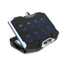 Підставка до ноутбука IceCoorel 10-17", 8x70mm, 2xUSB, + LCD, 410x297x40mm, RGB (K10) - мініатюра 2