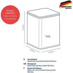 Ємність для зберігання сипучих Kela Kiril 11.5х11.5х14.5 см 1.4 л чорна (17888) - мініатюра 2