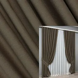 Комплект штор VR-Textil шеніл 2 шт 150x270 см кавовий (1591ш)