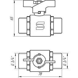Кран кульовий прямий Selba 3/4″ ЗЗ КБ SL1503 - мініатюра 3