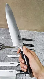 Найкращий набір якісних гострих ножів для кухні з підставкою Benson 8в1 кухонні ножі з нержавіючої сталі - мініатюра 5