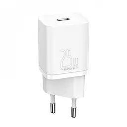 Мережевий зарядний пристрій Baseus Super Silicone PD Charger 25W Type-C білий(35120 white)