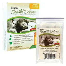Sentry Natural Defense СентР краплі від бліх і кліщів для собак 7-18 кг 3 мл