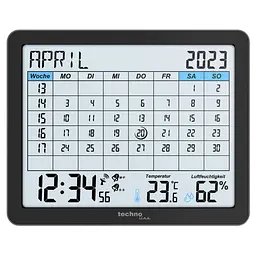 Годинник-календар настільний Technoline WT2600 Black (WT2600) - мініатюра 2