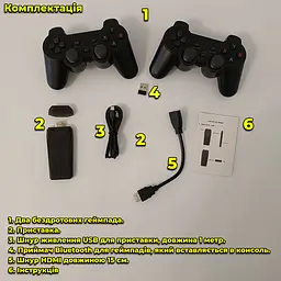 Ігрова приставка Game Stick Dendy Sega HDMI 20000 ігор, ретро консоль, 2 геймпада, 64 гб. - мініатюра 2