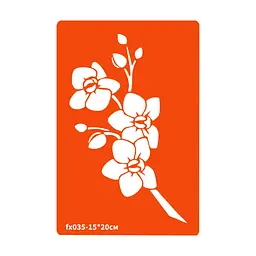 Трафарет для біо-тату Орхідея fx035-15x20см, розмір 15х20см