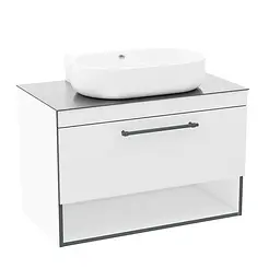 Тумба підвісна зі стільницею Imprese Black Edge 90 см 1 скринька white f32119W(1), Білий