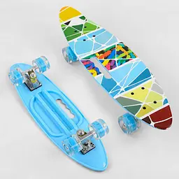 Скейт A 62470 "Best Board" дошка = 60см, колеса PU, світло, d = 6см (6900066347252) Микс