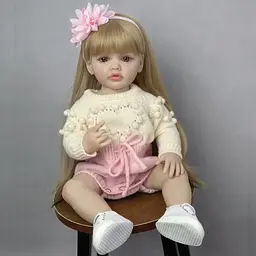 Реалістична Кукла Реборн 55 см повністю вінілова Doll Reborn Baby Born К0100315 - мініатюра 2