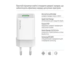 Мережевий зарядний пристрій ColorWay C101A GaN Mini 20 W White (CW-CHS062PDC-WT) - мініатюра 6