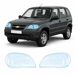 Антигравійна захисна бронеплівка за лекалами для Chevrolet Niva I facelift 2009-2020 - оптика (фари та ПТФ)