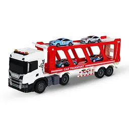 Ігровий набір серії "Large Truck" – АВТОПЕРЕВІЗНИК SCANIA (автоперевізник, 4 машини, світло, звук) TechnoDrive 6414KS