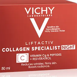 Нічний антивіковий крем-догляд Vichy Liftactiv Collagen Specialist Night Cream з ефектом корекції зморшок надання пружності та відновлення сяйва 50 мл (MB275500) - мініатюра 4