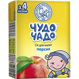 Сок Чудо-Чадо Персик с мякотью, сахаром и витамином С, 200 мл