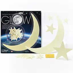 Набір сяючих наклейок 4M Glow Місяць та зірки 13 шт. (00-05215) - мініатюра 2