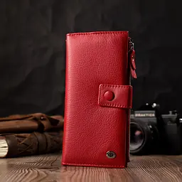 Жіночий вертикальний гаманець з натуральної шкіри ST Leather 22536 червоний - мініатюра 9