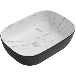 Умивальник накладний Mixxus Premium Diverse-0112 marble-Black 455x325x135 мм MP6541, Мармур