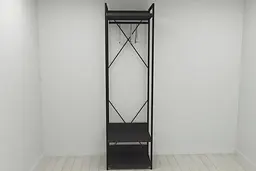 Шафа Гардероб Уні секція 1 серії Конект Ferrum-decor 220x60x50см Чорний метал ДСП Венге Магія 32 мм (FRD-104500)