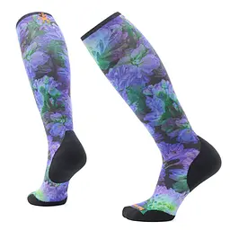 Шкарпетки жіночі Smartwool Women's Ski Targeted Cushion Electric Lotus Print OTC 38-41 Чорний-Фіолетовий