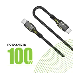 Дата кабель USB-C to USB-C 2.0m CBGPD100WTT2 100W Intaleo (1283126559570) - мініатюра 4