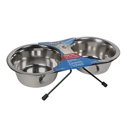 Миска Trixie для собак подвійна на підставці, металева, 12 см, 0,45 л, 2 шт.(24831) - мініатюра 3