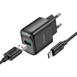 Зарядний пристрій HOCO C140A Smart USB QC 3.0 + кабель USB-A — USB-C чорний (6942007627825) - мініатюра 9