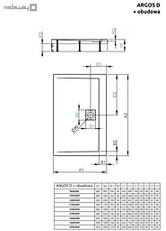 Душовий піддон Radaway Argos D 140x90 4ADN914-02 - мініатюра 5