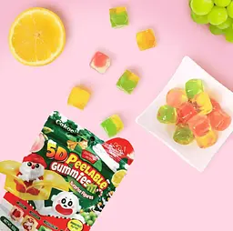 Желейні цукерки Cokoc 5D Peelable Gummies Mixed Fruit Christmas 60г - мініатюра 2