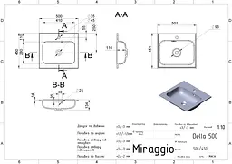 Умивальник Miraggio Della 500 mirasoft Білий матовий 0001068 - мініатюра 5