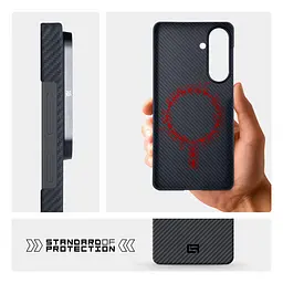 Чехол ArmorStandart BlackIcon Aramid Twill MagCase для Samsung S26 Plus Black (ARM90146) - мініатюра 7