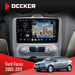 Штатна магнітола Ford Focus 2 2005-2011 Climate Decker D9-011 4x64, DSP, 4G, 360 Decker (НФ-00005583)