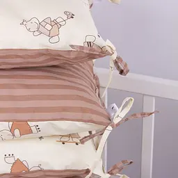 Захисна подушка-борт MirSon Kids Time 18-0009 Happy Hipos, бежева, 4 шт. - мініатюра 7