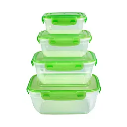Герметичний контейнер Stars Plast прямокутний з кольоровою кришкою 4 шт. (94088)