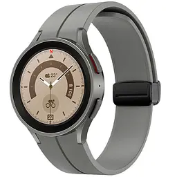 Ремінець для Samsung Galaxy Watch 6 40mm 6 44mm - сірий ширина кріплення 20мм силікон Watchbands Cls-black (W34-2W432432) - мініатюра 2