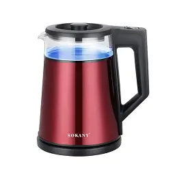 Електрочайник Sokany SK-SH-1076 на 1.7 л 2000 Вт, червоний Sokany SK-SH-1076R