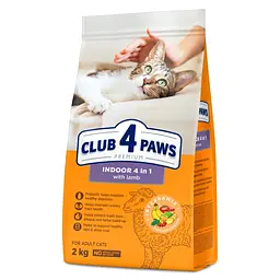 Сухий корм з ягням для дорослих котів без доступу на вулицю Club 4 Paws Premium 2 кг