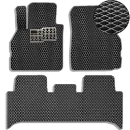 Килимки у салон EVA для Renault Scenic / Grand Scenic II 2003-2009 з підп'ятником Чорні Сірий кант 5 шт