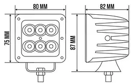 Світлодіодна додаткова LED фара Belauto Sport Алюмінієвий корпус (BOL0604S) - мініатюра 2