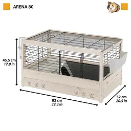 Дерев'яна клітка Ferplast Arena 80 для кролів та морських свинок - мініатюра 3