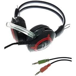 Дротові, ігрові, накладні навушники Jedel JD-868, Jack 3.5, 1.5m, black red