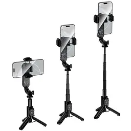 Монопод для селфі Hoco K90 Support axis smart+light Black - мініатюра 3