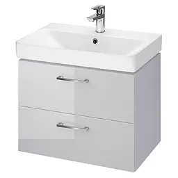 Тумба для ванної кімнати Cersanit Lara Cet В386 з раковиною Mille Slim 60 см Сірий S801-358 30412