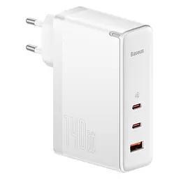 Мережевий зарядний пристрій Baseus GaN5 Pro Fast Charger 2C+U 140W EU Cable Type-C to Type-C 240W 1m CCGP100202 White